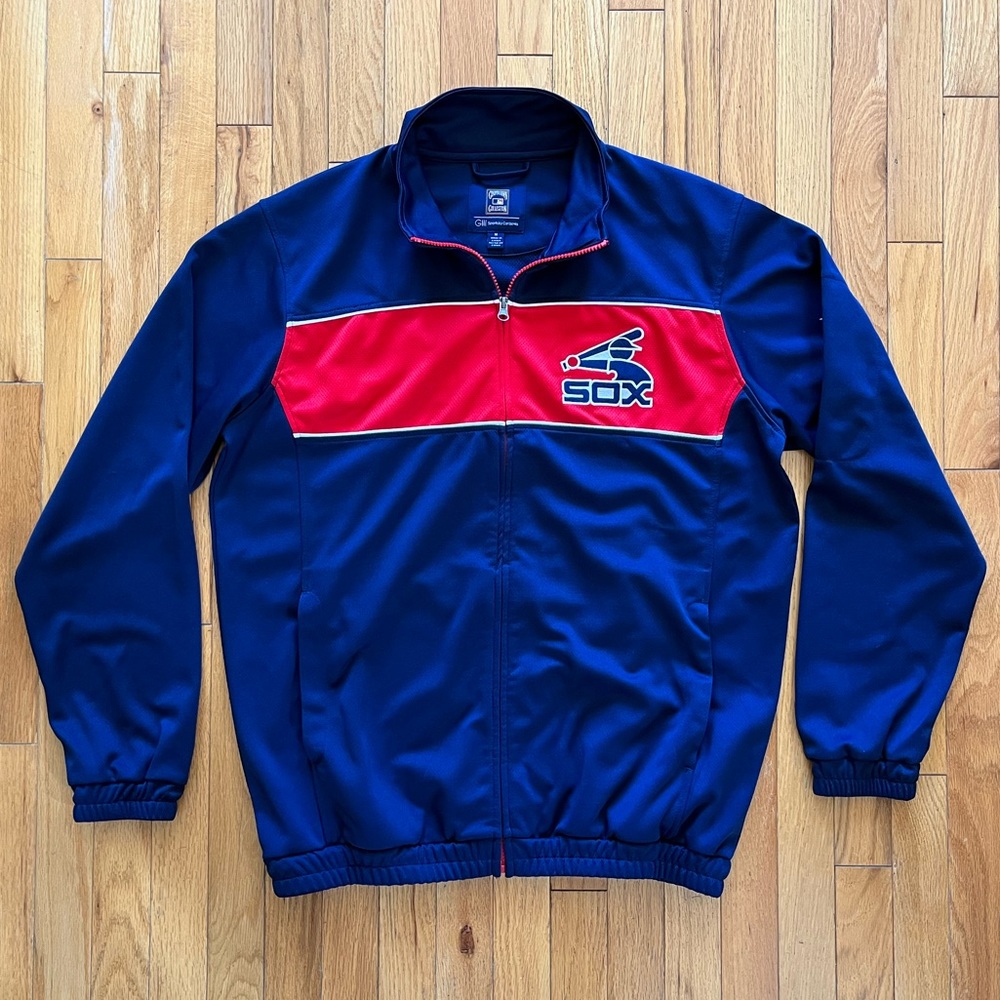 Chicago White Sox Cooperstown Co Warm-Up Jacket Stitched Colorblock Throwback